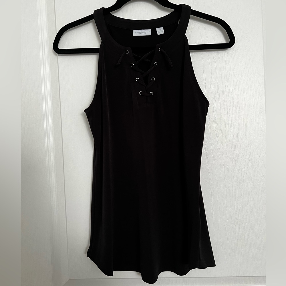 New York & Co. Business Casual Lace-up Blouse